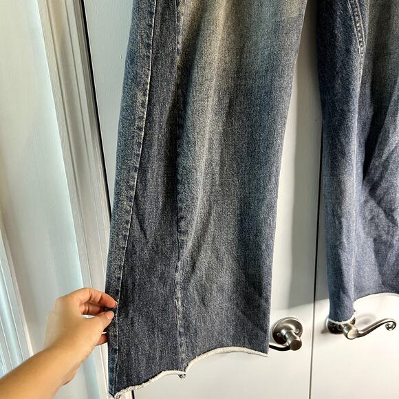 rag & bone Miramar Stretch Waist High Rise Wide Leg Jeans in Moonrise size L C7 - Picture 4 of 7